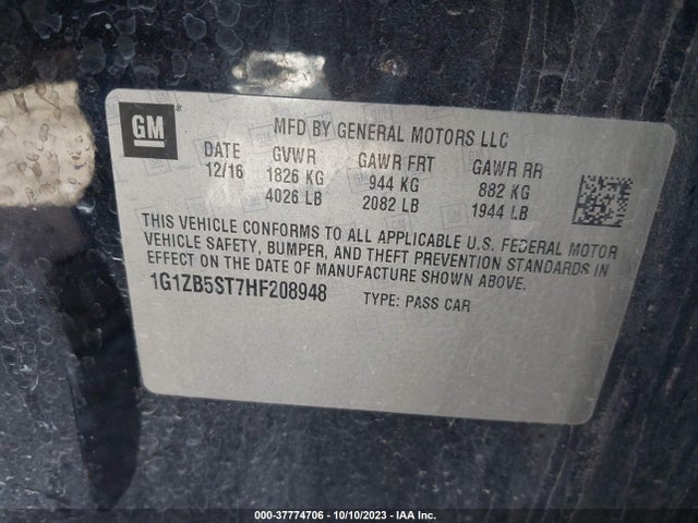 Chevrolet MALIBU LS 2017 1G1ZB5ST7HF208948 Image 9