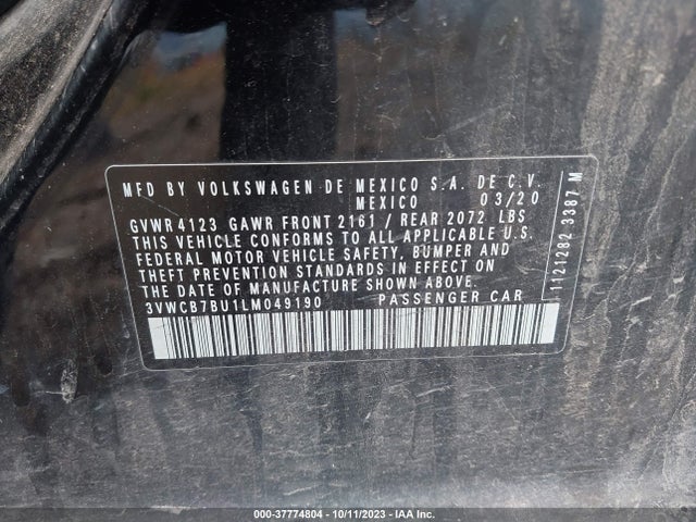 3VWCB7BU1LM049190 Volkswagen Jetta 1.4t R-line/1.4t S/1.4t Se