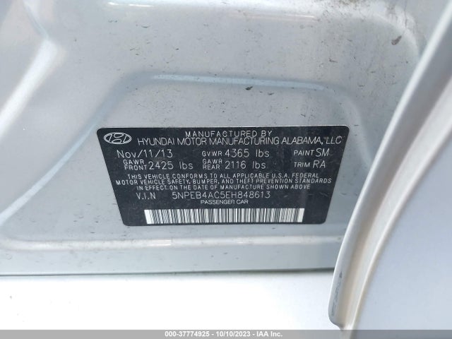 Hyundai SONATA GLS 2014 5NPEB4AC5EH848613 Image 9