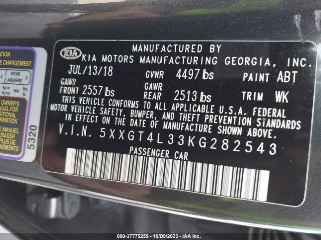 5XXGT4L33KG282543 KIA Optima S
