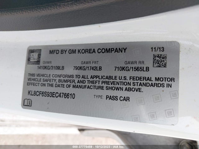 Chevrolet Spark 2lt Auto 2014 KL8CF6S93EC476610 Image 9