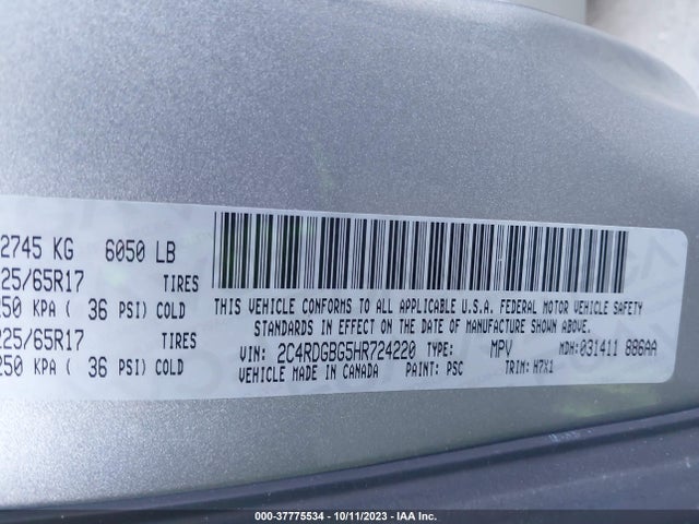 Dodge Grand Caravan Se 2017 2C4RDGBG5HR724220 Image 9