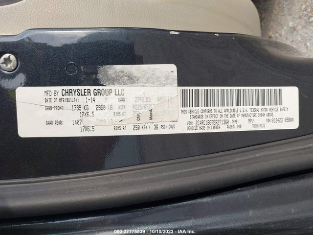 2014 CHRYSLER TOWN & COUNTRY TOURING VIN: 2C4RC1BG7ER271360