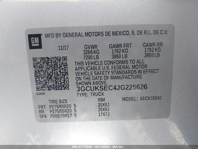 Chevrolet Silverado 1500 Ltz 2018 3GCUKSEC4JG225626 Image 9