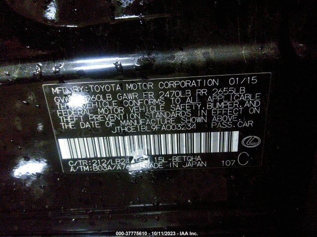 JTHCE1BL9FA003234 Lexus GS 350