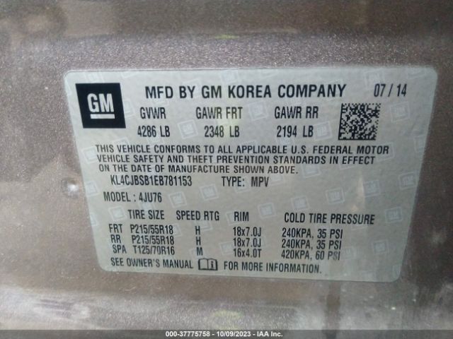 KL4CJBSB1EB781153 Buick Encore Convenience