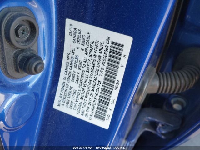 2HGFC2F81KH547708 Honda Civic Sedan Sport