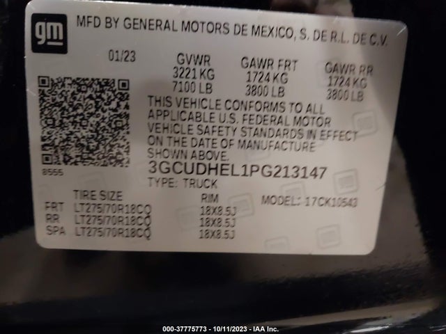 Chevrolet Silverado 1500 Zr2 2023 3GCUDHEL1PG213147 Image 9