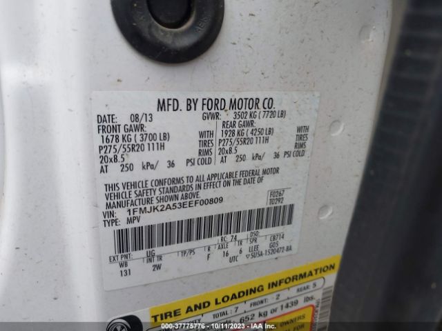 1FMJK2A53EEF00809 Ford Expedition El Limited