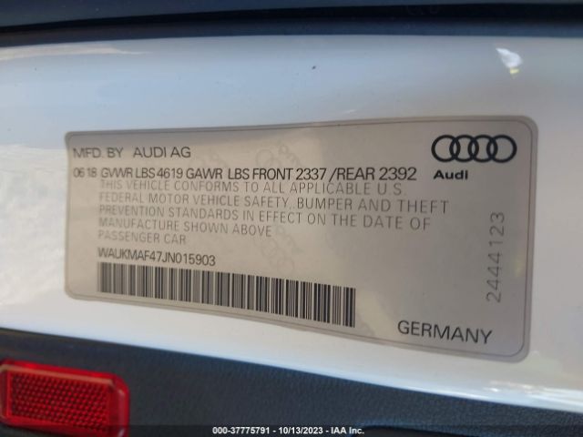 WAUKMAF47JN015903 Audi A4 2.0t Tech Ultra Premium/2.0t Ultra Premium