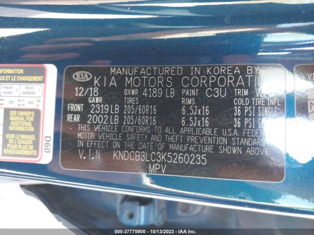 KNDCB3LC3K5260235 KIA NIRO LX