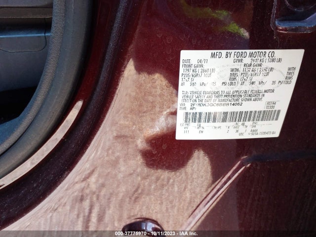 2011 FORD EDGE SE VIN: 2FMDK3GC6BBB14062