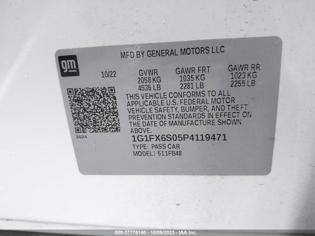 Chevrolet Bolt Ev 2lt 2023 1G1FX6S05P4119471 Image 9