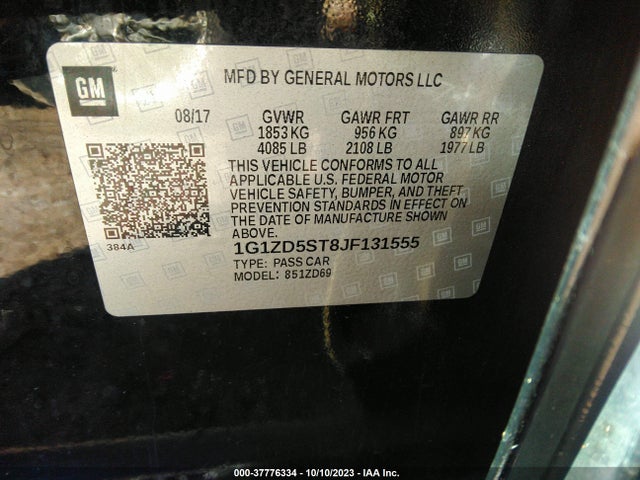 Chevrolet MALIBU LT 2018 1G1ZD5ST8JF131555 Image 9
