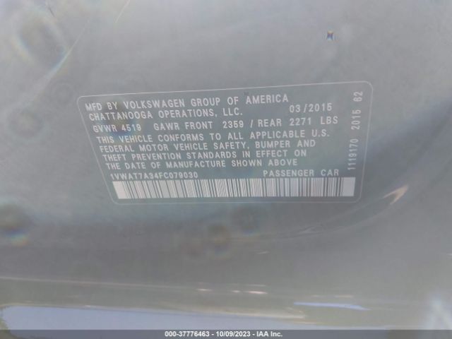 1VWAT7A34FC079030 Volkswagen Passat 1.8t S