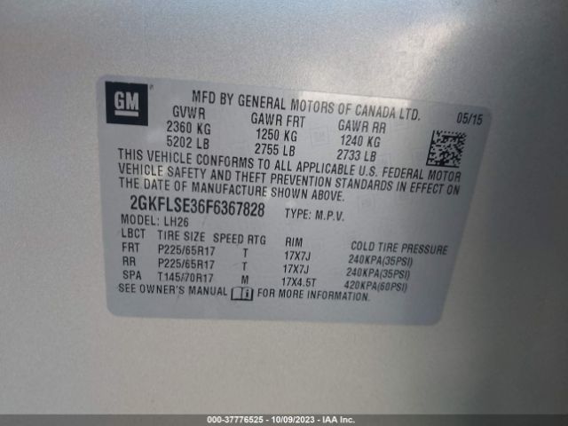 2GKFLSE36F6367828 GMC Terrain Slt