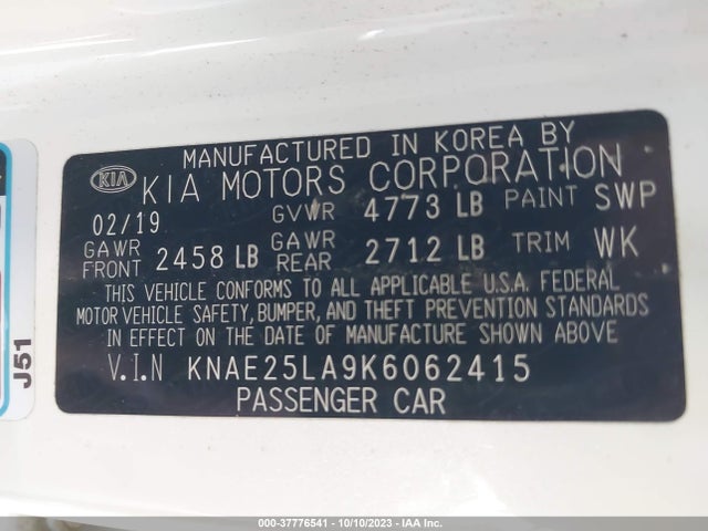 KIA Stinger Premium 2019 KNAE25LA9K6062415 Image 9