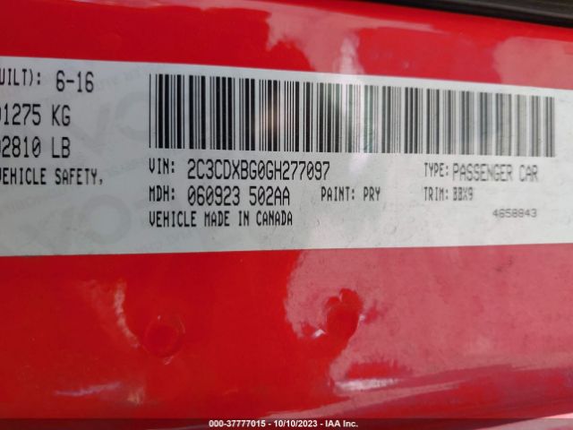 2C3CDXBG0GH277097 Dodge Charger Se
