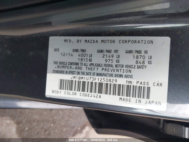 Mazda Mazda3 I Sport 2015 JM1BM1U73F1250829 Image 9