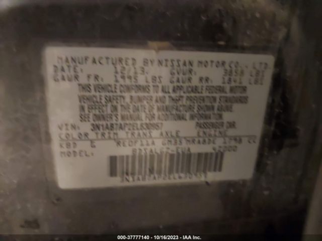 3N1AB7AP2EL630957 Nissan SENTRA SL