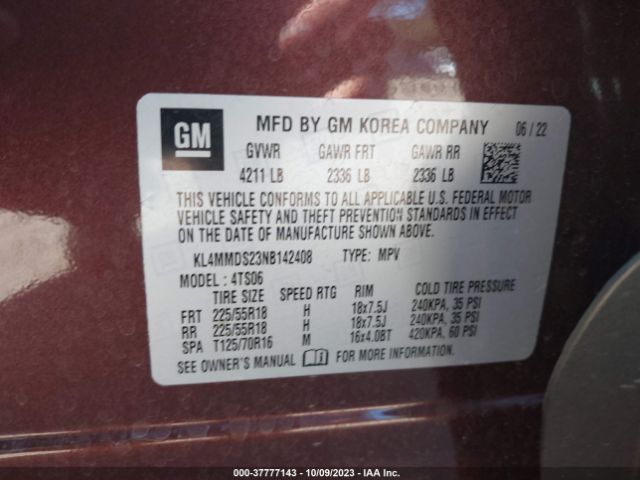 KL4MMDS23NB142408 Buick Encore Gx Select