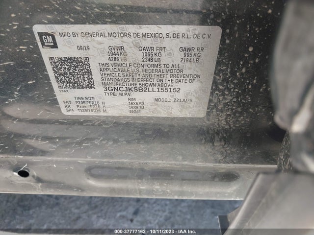 Chevrolet TRAX LS 2020 3GNCJKSB2LL155152 Image 9