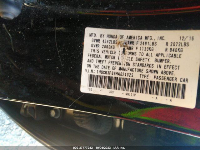 1HGCR3F88HA021025 Honda Accord Sedan Ex-l V6