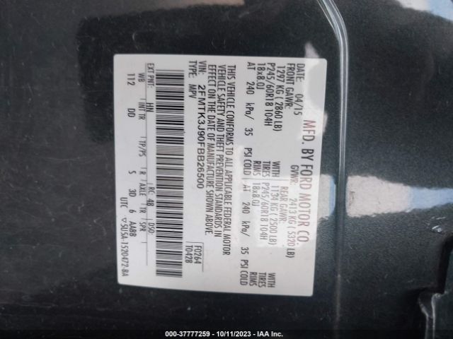 2FMTK3J90FBB26500 Ford EDGE SEL