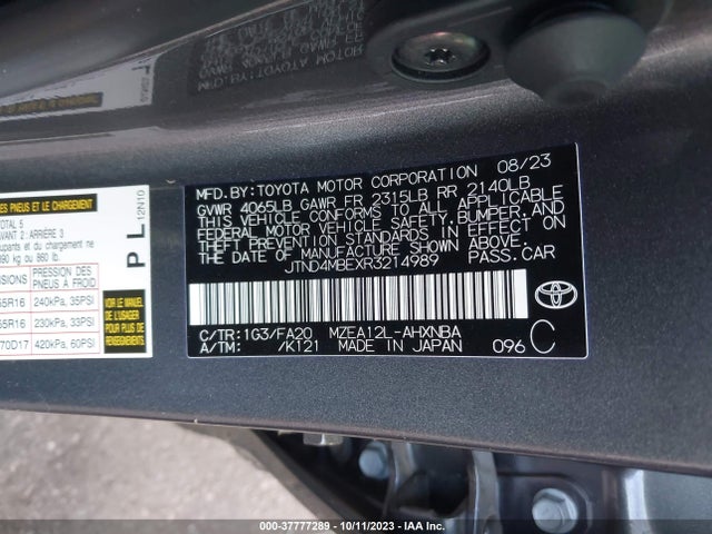 Toyota Corolla Hatchback Se 2024 JTND4MBEXR3214989 Image 9