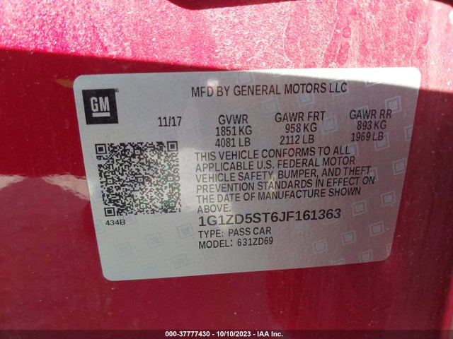 Chevrolet MALIBU LT 2018 1G1ZD5ST6JF161363 Image 9