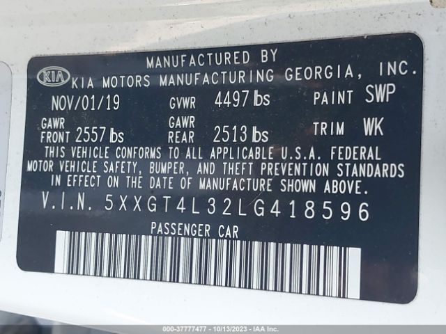 5XXGT4L32LG418596 KIA Optima S