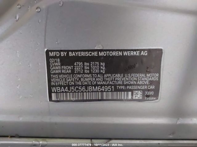 WBA4J5C56JBM64951 BMW 440i Gran Coupe