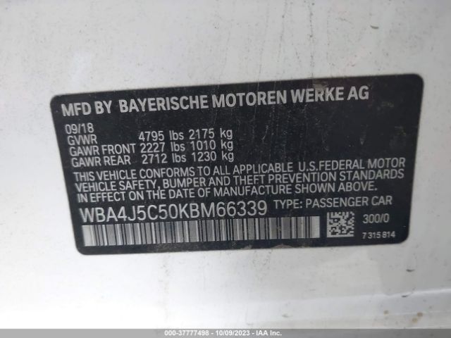 WBA4J5C50KBM66339 BMW 440i Gran Coupe