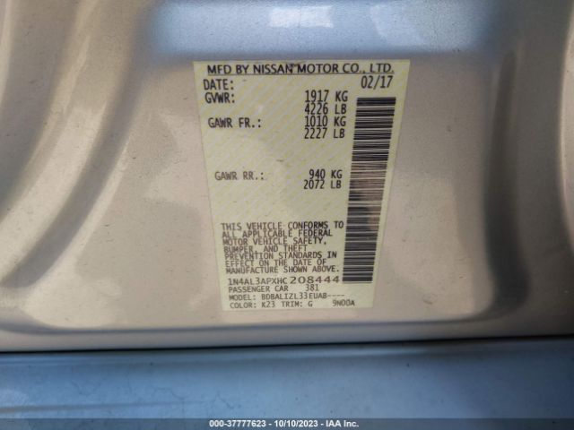 1N4AL3APXHC208444 Nissan Altima 2.5 Sv