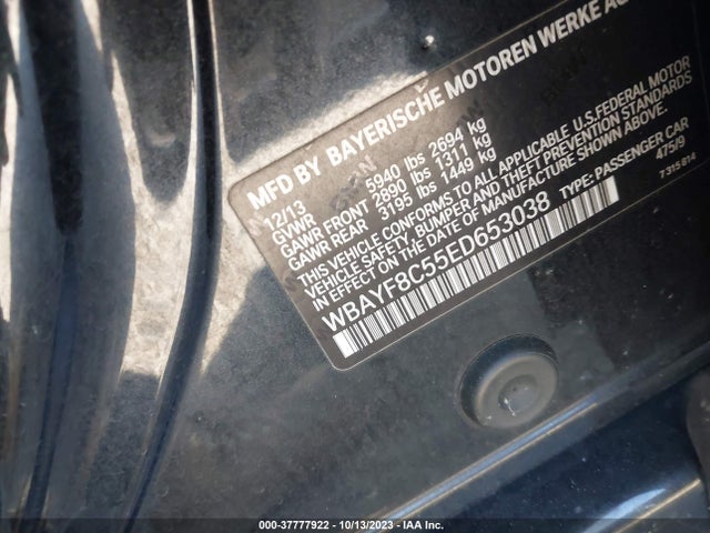 BMW 7 Series 750li Xdrive 2014 WBAYF8C55ED653038 Image 9