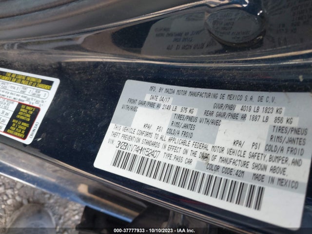 Mazda Mazda3 4-door Touring 2017 3MZBN1V74HM152407 Image 9