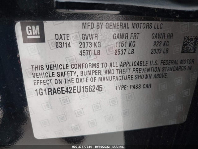 Chevrolet Volt 2014 1G1RA6E42EU156245 Image 9