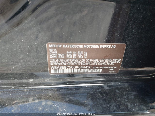 BMW 328I 2016 WBA8E9C50GK644450 Image 9