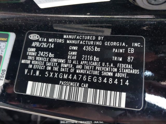 5XXGM4A76EG348414 KIA Optima Lx