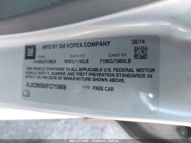 Chevrolet SPARK LS 2015 KL8CB6S90FC710909 Image 9