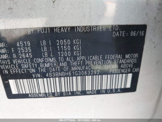 4S3BNBH61G3063292 Subaru Legacy 2.5i Premium