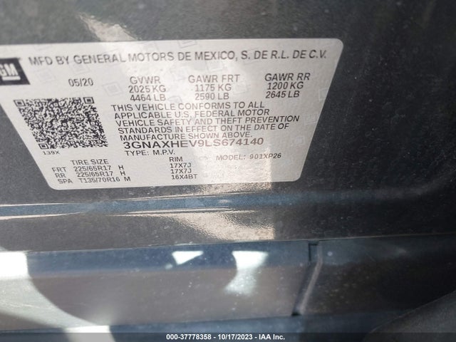 Chevrolet EQUINOX LS 2020 3GNAXHEV9LS674140 Image 9