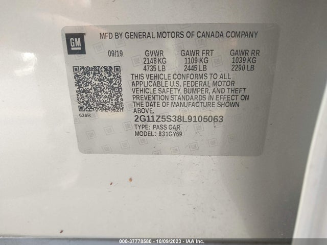 Chevrolet IMPALA LT 2020 2G11Z5S38L9105063 Image 9