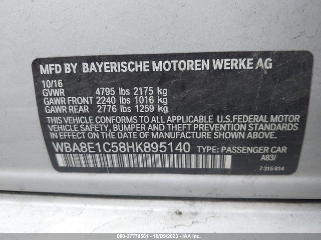 BMW 3 Series 330e Iperformance 2017 WBA8E1C58HK895140 Image 9