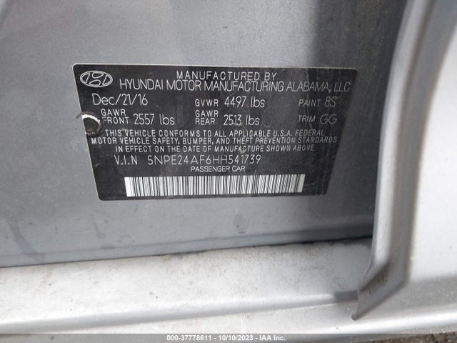 Hyundai SONATA SE 2017 5NPE24AF6HH541739 Image 9