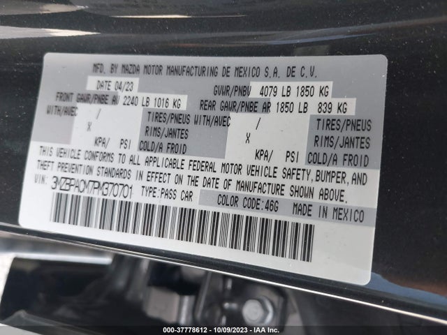 Mazda Mazda3 Sedan 2.5 S Preferred 2023 3MZBPACM7PM370701 Image 9