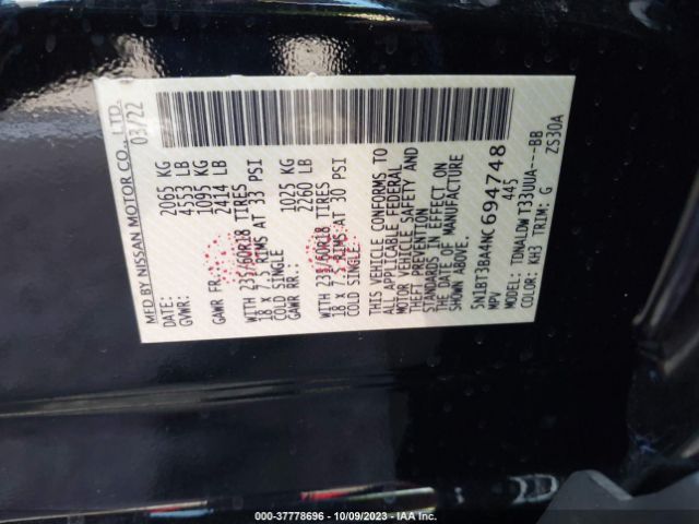 5N1BT3BA4NC694748 Nissan ROGUE SV