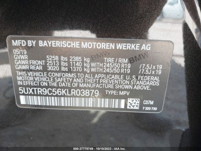 5UXTR9C56KLR03879 BMW X3 Xdrive30i