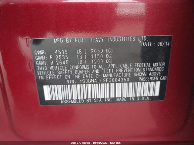 4S3BNAJ69F3004350 Subaru Legacy 2.5i Limited