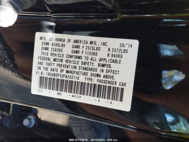 19UUB2F50FA005116 Acura Tlx V6 Tech